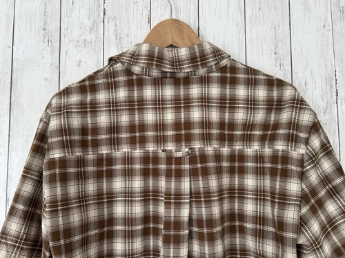 House Of Sunny Button Up Shirt Size XS Oversized Brown Check Long Sleeve Top - Picture 7 of 10