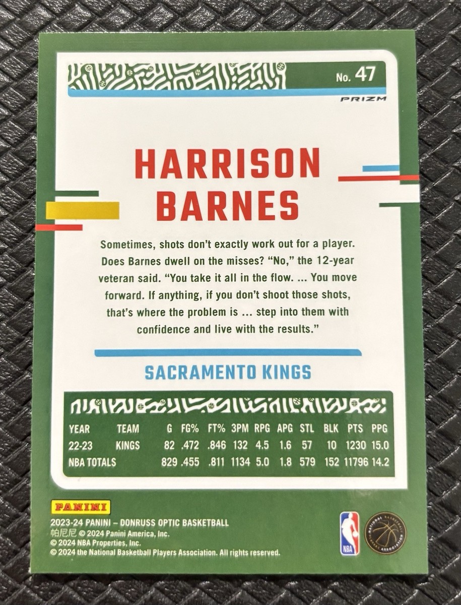 HARRISON BARNES 2023-24 Panini Optic #47 Photon Prizm SSP