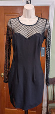 GUESS Illusion-Mesh Bodycon Dress Women’s Size Medium Black NWT Long Sleeve