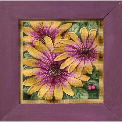 Mill Hill Knöpfe & Perlen 14 kt Kreuzstich Kit 5,21''x5,21'' - Afrikanische Gänseblümchen