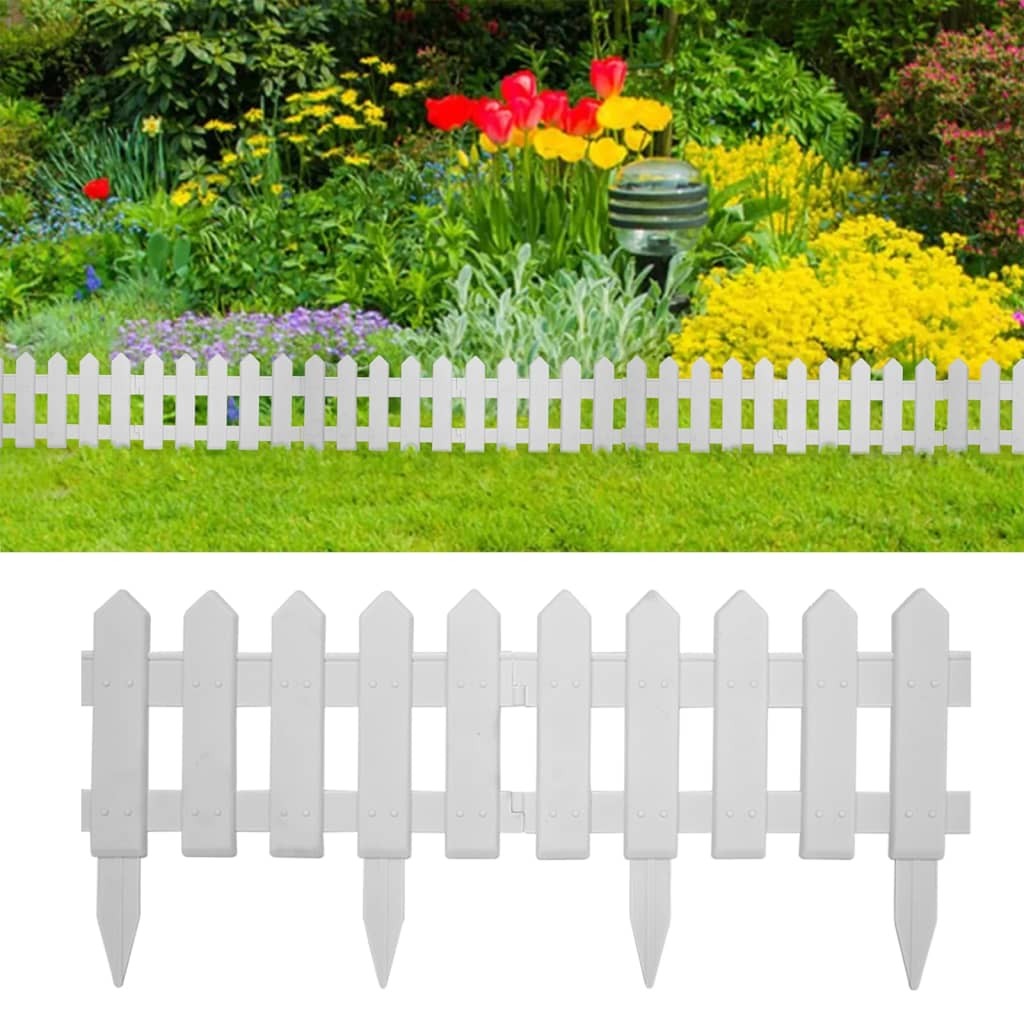 Recinzione Aiuole Bianca 10m PP - 25 Moduli Design Classico Giardino