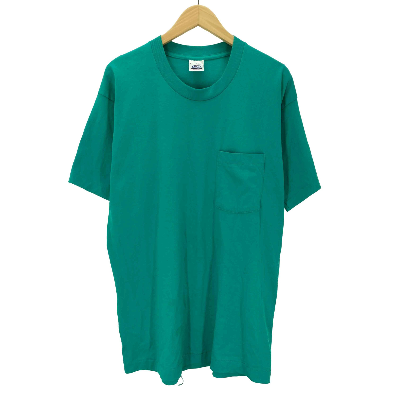 BVD 80s USA Made Men's S/S Pocket T-Shirt Basic Blank Crew Neck