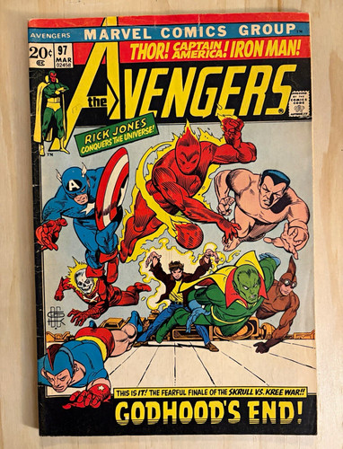Marvel Comics The Avengers #97 (Mar 1972) “Godhood’s End!” Neal Adams