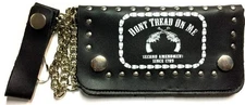 REAL leather 2nd Amendment biker wallet with studs & chain