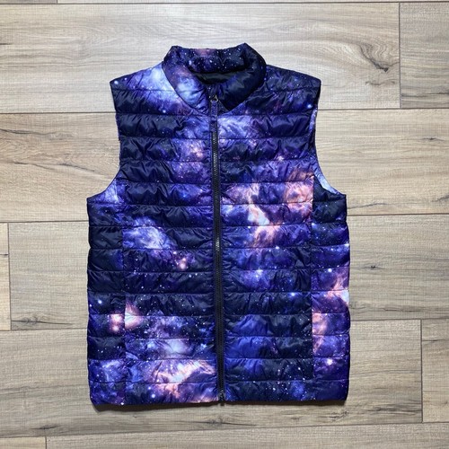 Lands’ End Girls Galaxy Print Full Zip Puffer Vest Size Medium (10-12)