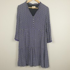 Phase Eight Dress Womens UK 12 Blue Print Tiered Boho Casual Relaxed Modern Chic