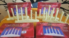 4 Vintage Christmas 5 Candelabra Window Light Candle Candolier Electric Wax Drip