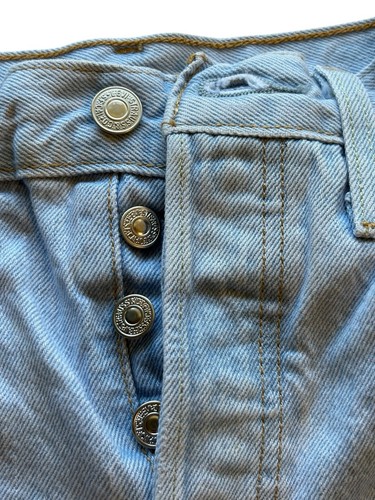 Levi’s 501 Premium Distressed Cutoff Denim Shorts W25 Light Wash Button Fly - Bild 4 von 9