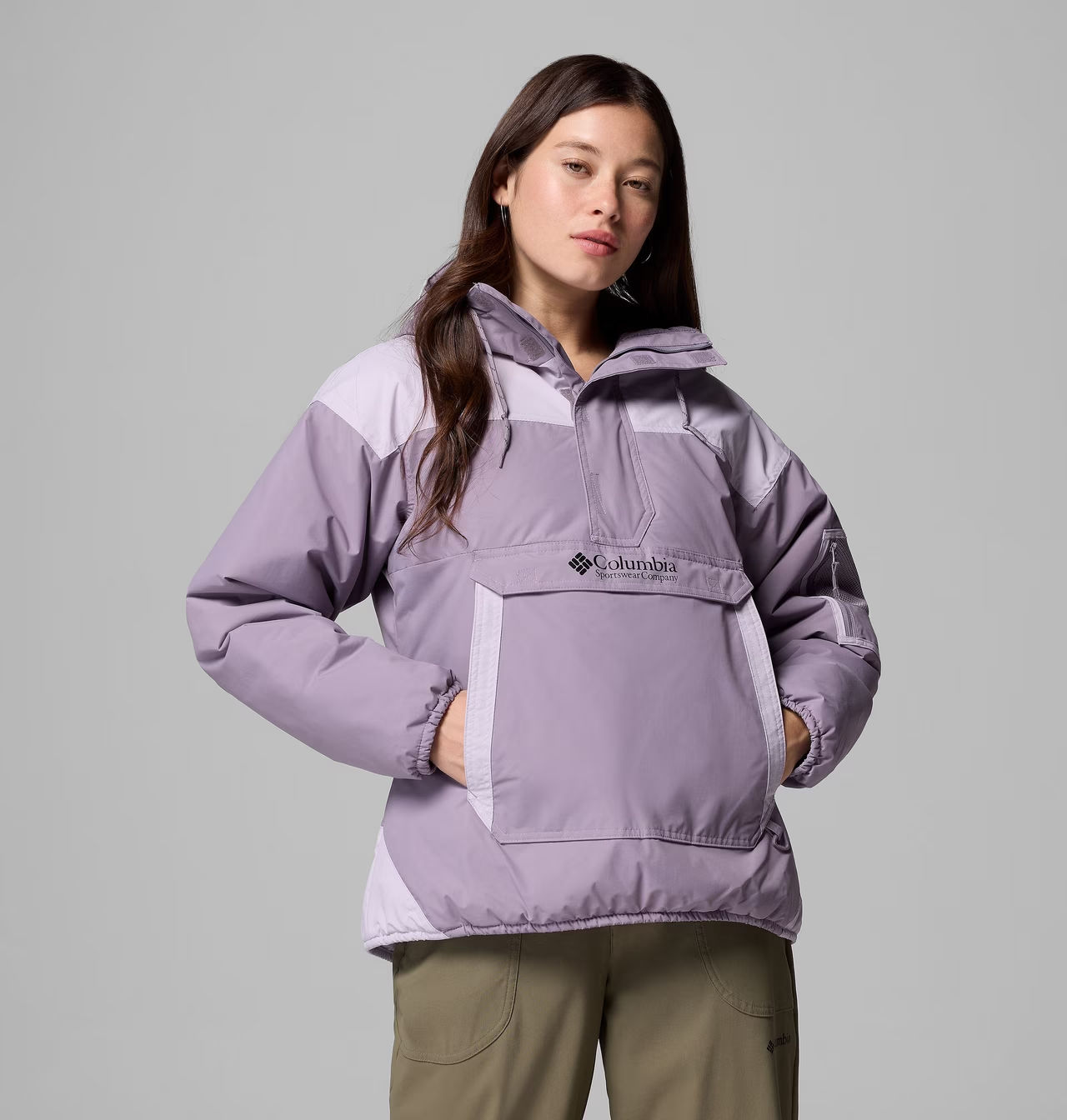 NWT Columbia Challenger Insulated Pullover Jacket Shale Purple/Lavender Pearl