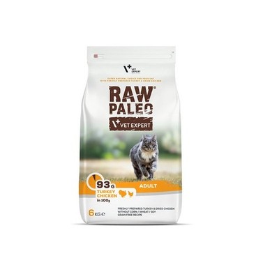 VETEXPERT Raw Paleo Adult Cat Turkey&Chicken für ausgewachsene Katzen Pute,  6kg