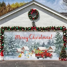 Garage Door Christmas Cover - Christmas snowman Garage Door Decorations, Large H