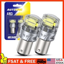 2pcs 1157 Led Tail Brake Stop Reverse Parking Turn Signal Light Bulb White 2357