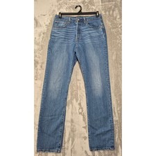 Levis Premium 501 Original Fit Jeans Medium Wash Blue Straight Leg Denim 32x30