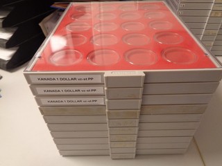 10 Stück LINDNER Münzboxen für hunderte große Münzen z.B. Unzen