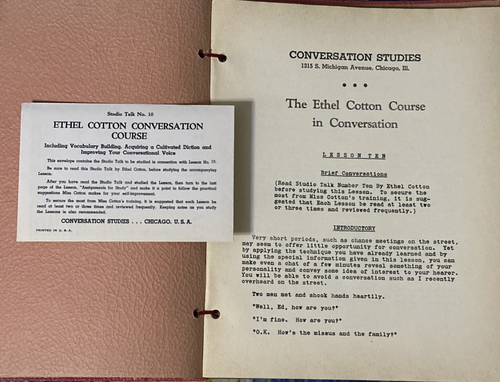 Vintage 1949 Ethel Cotton Course in Conversation + 10 Studio Talk Letters - Bild 17 von 19