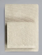 Simply Vera Wang Bath & Hand Towel 2 pc -Linen Ivory Wave - New