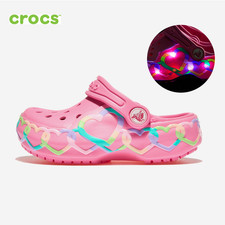 NEW CROCS TODDLER CLASSIC HEART LIGHTS CLOG 213184 PINK LEMONADE