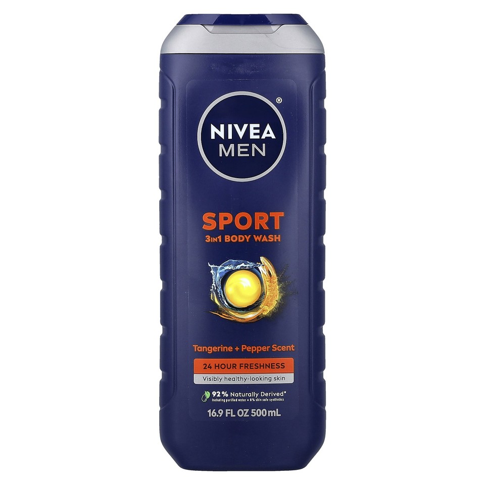 Men, Sport 3 in 1 Body Wash, Tangerine + Pepper, 16.9 fl oz (500 ml)