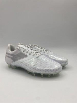Under Armour Football Cleats White Silver Blur Lux MC 3023956-103 Mens Size 11.5