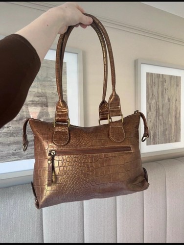 Vintage 90s Brown & Tan Leopard Print Shoulder Bag - Picture 2 of 3
