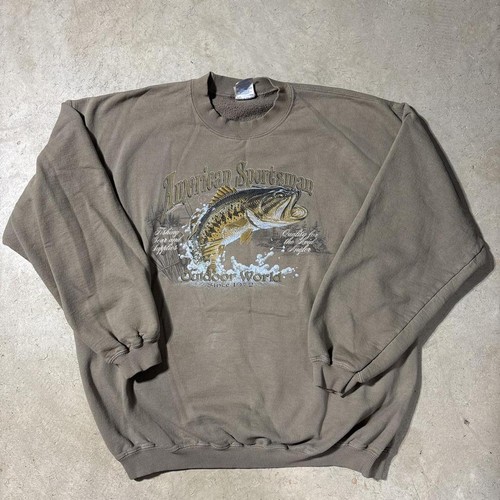 Vintage Y2K Bass Pro Shops American Sportsman Fishing Sweatshirt Men's XL