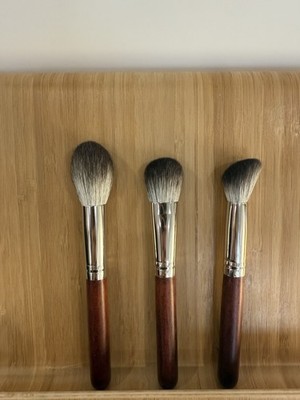 Natural Snow Fox Hair Powder Blush Angled Contour Blush Makeup Brush Set Of 3