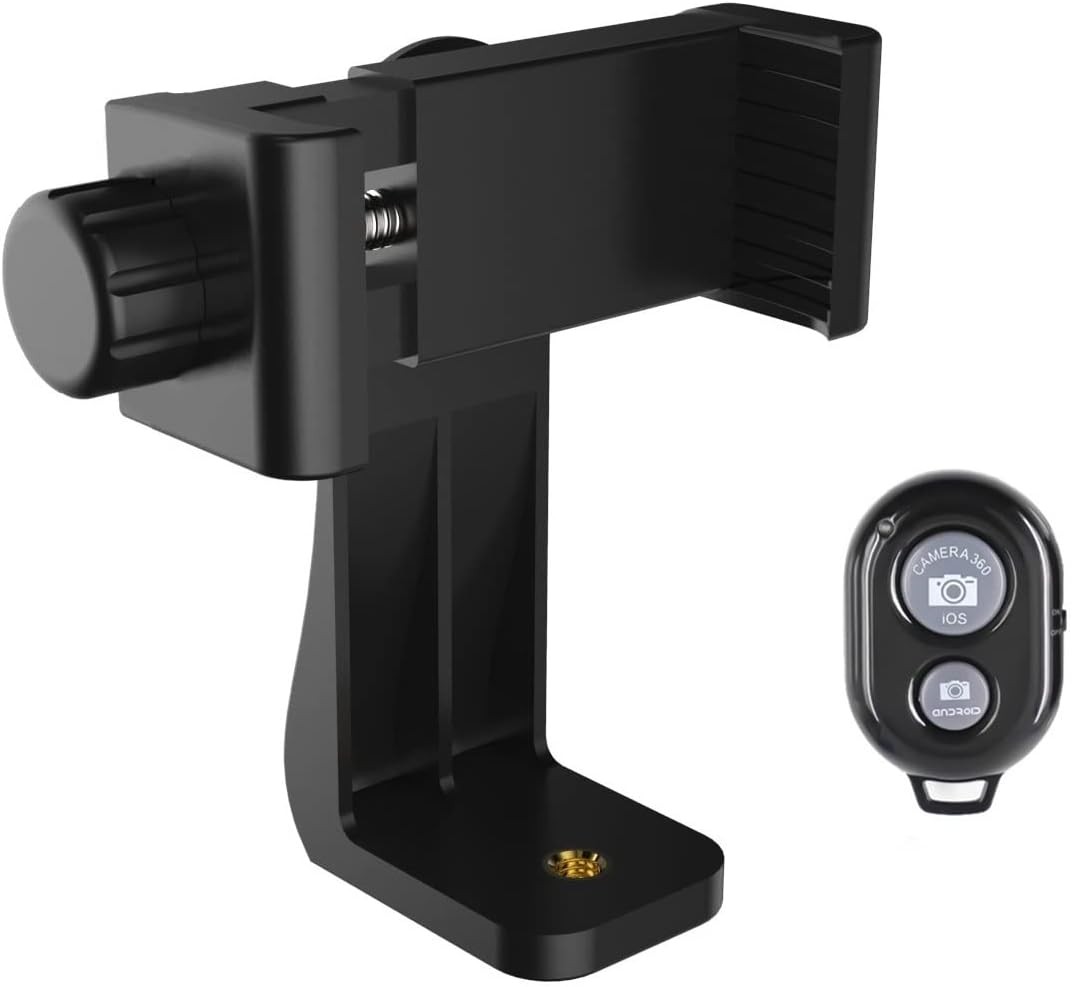 AFAITH Mobile Phone Tripod Adapter with Bluetooth Remote Shutter, Vertical or H
