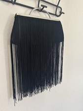 La Regale Black Fringe Evening Bag Clutch Silver Frame Handle Gatsby Flapper La Regale Black Fringe Evening Bag Clutch Silver Frame Handle Gatsby Flapper