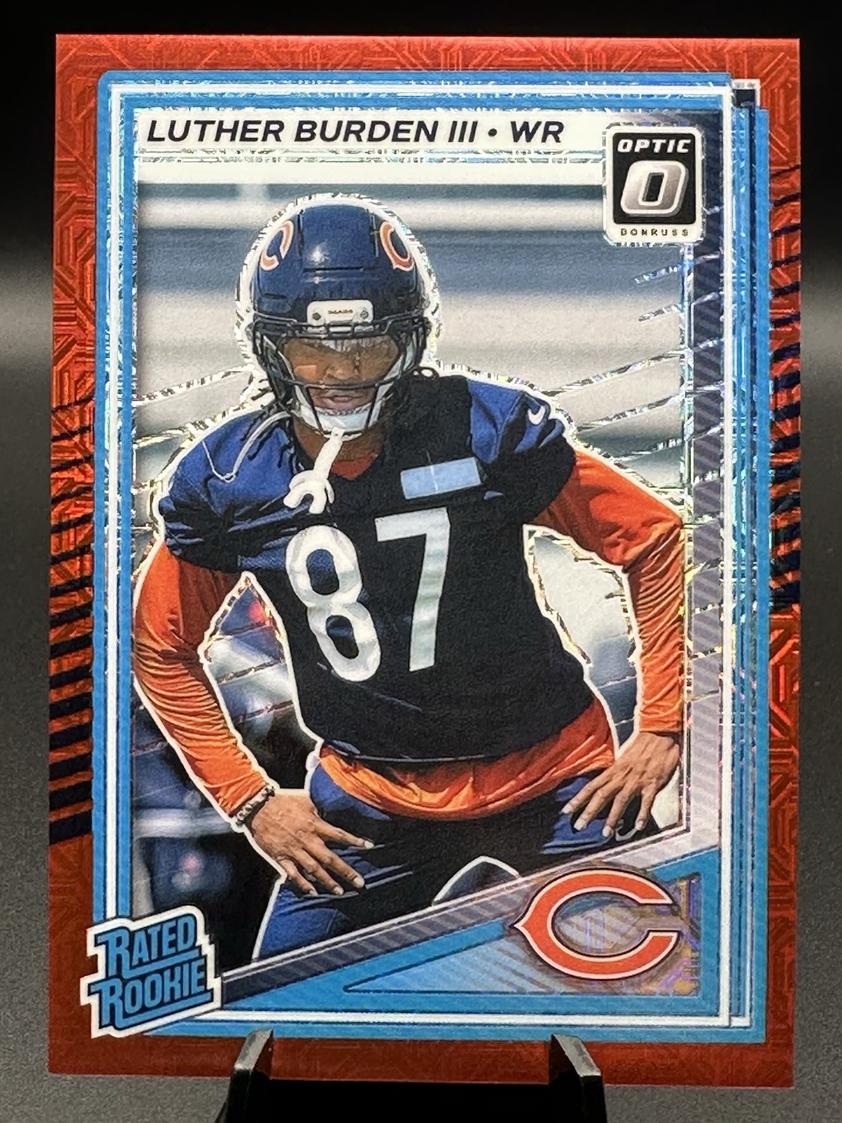 2025 Panini Donruss Optic Luther Burden III Red Mojo Prizm #275 (RC)