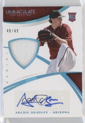 2015 Panini Immaculate Material Autos 48/49 Archie Bradley Rookie Auto RC 03fx