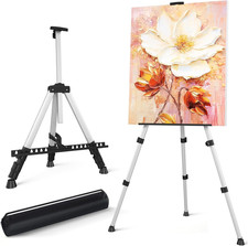 Art Easel Stand for Painting or Sign, Portable Adjustable 66 Inches Display Trip