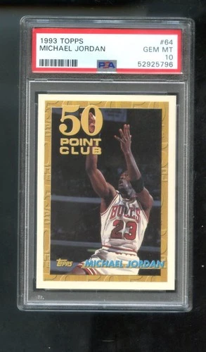1993-94 Topps #64 Michael Jordan PSA 10 Graded Basketball Card 50 Point Club NBA