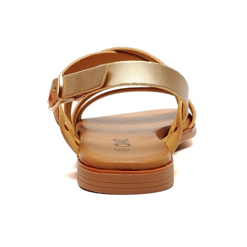 Divaz Luxe Sienna Womens Fashion Casual Chic Designer Holiday Sandals Gold - Picture 3 of 5