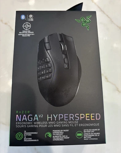 Razer Naga V2 HyperSpeed Wireless Gaming Mouse RZ01-03600100-R3U1 (E11)