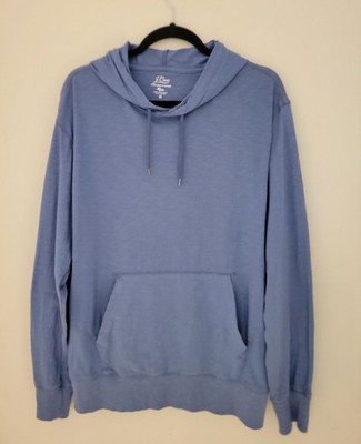 J.Crew Garment-Dyed Slub Cotton Textured Knit Hoodie - Blue Grey Men's M - NWOT