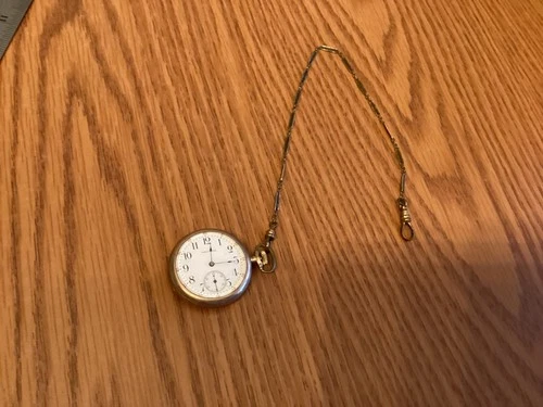 Vintage   Waltham Pocket Watch on Chain RUNS — Gold Filled