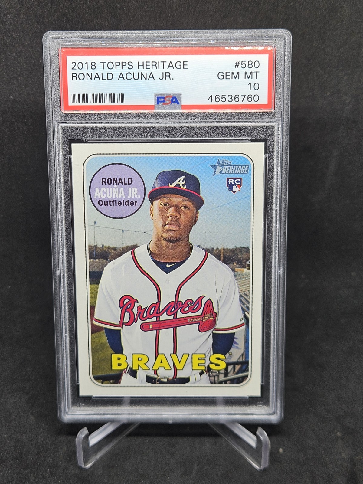 2018 Topps Heritage Ronald Acuna Jr Atlanta Braves PSA 10 RC
