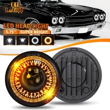 5.75" 5-3/4 inch LED Headlights Hi/Lo Beam Halo DRL for Chevy Chevelle 1964-1970