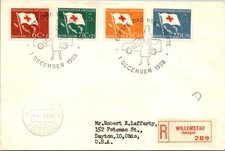 GOLDPATH: Netherlands Antilles cover 1958 to USA registered first day CV929_P06