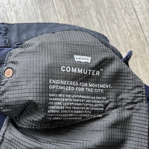 Levi’s Commuter Pro Pantalone Uomo 32x28 Blu Navy Biker Elasticizzato Idrorepellente - Foto 7 di 13