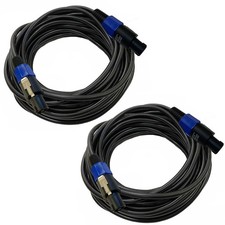 Professional 12 Gauge 50 Feet Speakon to Speakon Cables - 12AWG 50ft DJ/PA Sp...