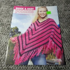 Leisure Arts Quick & Easy Ponchos Crochet Pattern Leaflet #3975