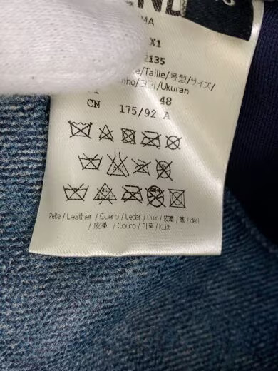 FENDI Trompe l'oeil Leather Jacket/ Size 48/ Sheepskin/ Blue/ All-Over Print/ PR thumbnail 5