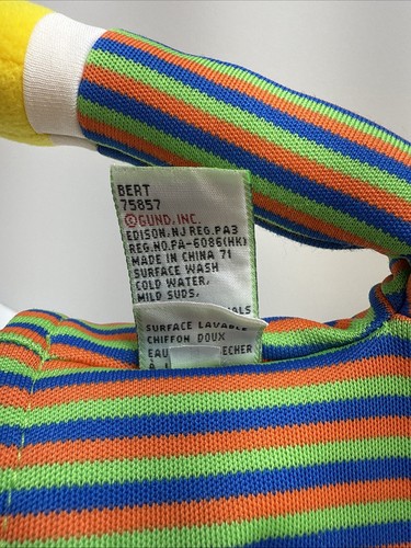 "Títere de mano de colección Gund Sesame Street Bert 2003, Jim Henson #075857 12"" peluche" - Imagen 4 de 12