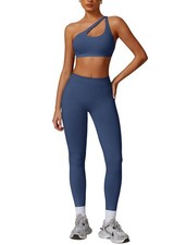 Womens Seamless Workout Sets High Waist Scrunch Butt Lifting Leggings Shoulde...
