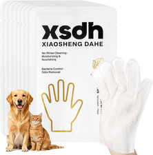 8 Pcs Pet Glove Wipes for Dogs, Individual Pet Cleaning Gloves,Gentle Hydrating