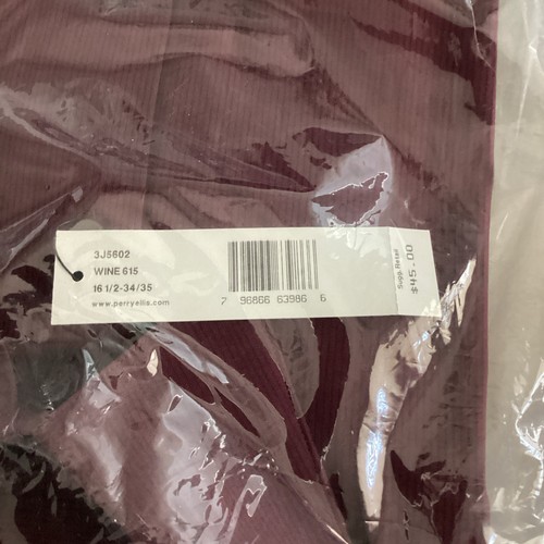 Perry Ellis Portfolio Men’s Dress Shirt “Wine” 16.5 - 34/35 - BRAND NEW W TAGS - Picture 5 of 10