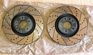 ECS - Front V5 Drilled & Slotted Brake Rotors - Set (356x34) - 4G0615301T-XS