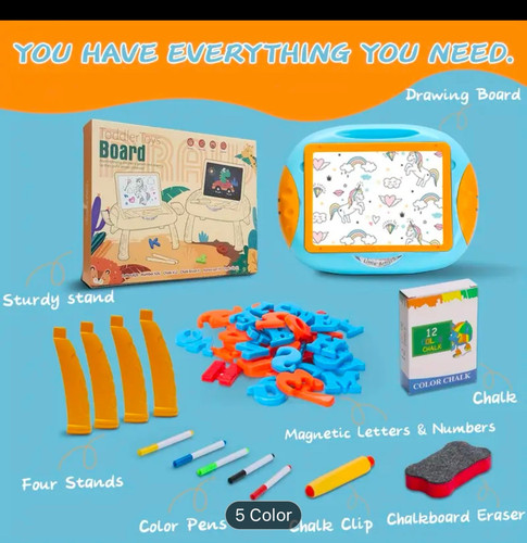Magnetisches Zeichenbrett für Kinder, doppelseitiges Kritzelbrett Spielzeug - mit Lehrmittel - Bild 6 von 8