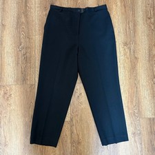 Pendleton Womens 12P Black 100 Virgin Wool Straight Leg Dress Pants Petite